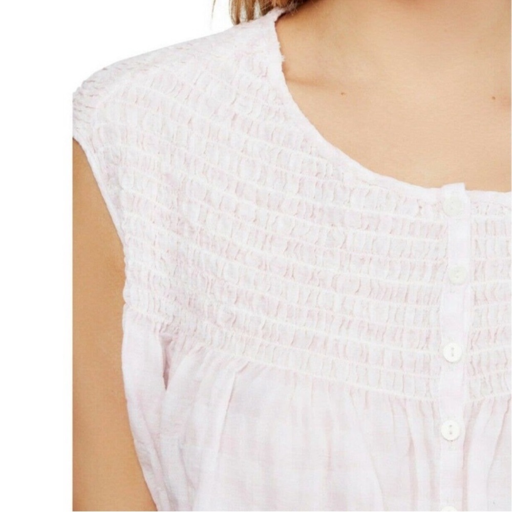Pristine Free People Little Bit Of Something Ombré Pink Combo Blouse Size: L - Picture 4 of 10